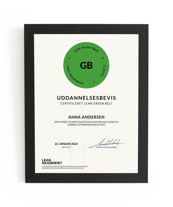 Lean Akademiet - uddannelsesbevis (Lean Green Belt)