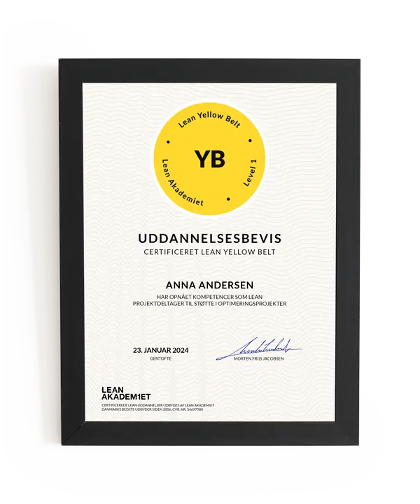 Lean Akademiet - uddannelsesbevis (Lean Yellow Belt)