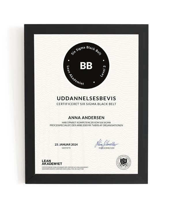 Lean Akademiet - uddannelsesbevis (Six Sigma Black Belt)